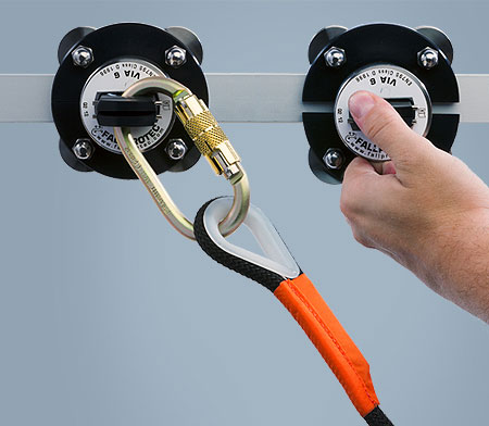 A mobile anchor point for rail lifeline