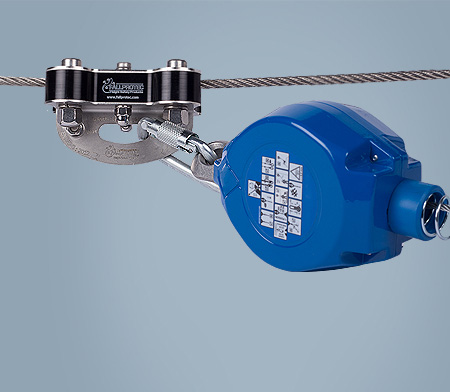 A mobile anchorage with bearings for horizontal overhead cable lifelines