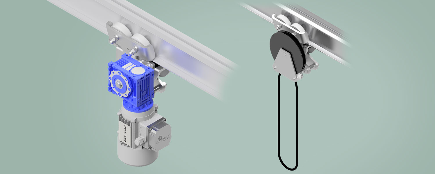 Manual trolley for suspension rail