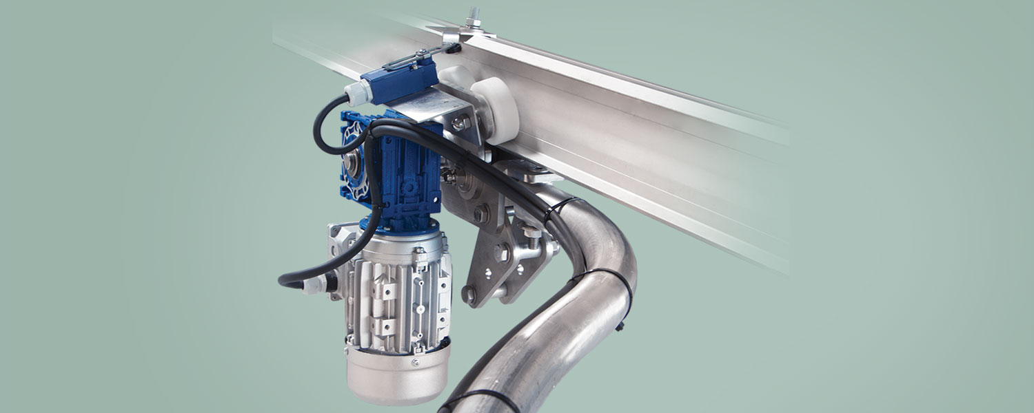 Motorized trolley for suspension rail